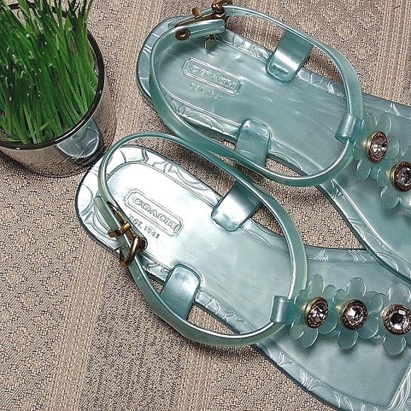 Coach Paisley Jelly Sandals with floral detail - Picture 10 of 13